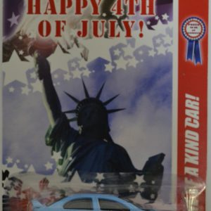 Hot Wheels ’08 Lancer Evolution Light Blue Custom-Made with Real Rider Rubber Wheels Limited Edition Happy 4th of July! Series 1:64 Scale Collectible Die Cast Model Car