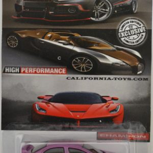 ’08 Lancer Evolution Purple Custom-Made Hot Wheels with Real Rider Rubber Wheels Exclusive Edition High Performance Series 1:64 Scale Collectible Die Cast Model Car.