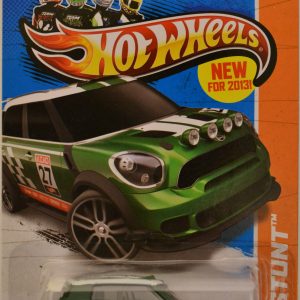 Hot Wheels ’12 Mini Countryman Rally Green Custom-Made with Real Rider Rubber Wheels HW Stunt Series 1:64 Scale Collectible Die Cast Model Car