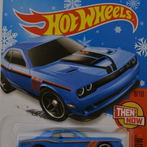 Blue 15 Dodge Challenger SRT Hot Wheels HW Then And Now Series 1:64 Scale Collectable Die Cast Model Car Snowflake Card