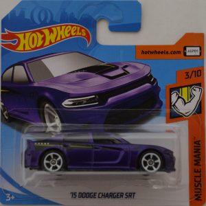 Violet 15 Dodge Charger SRT Hot Wheels HW ‘Muscle Mania’ International Short Card Series 1:64 Scale Collectible Die Cast Model Car #3/10