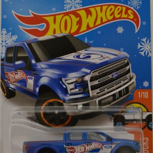 Blue 15 Ford F 150 Hot Wheels HW Hot tracks Series 1:64 Scale Collectable Die Cast Model Car Snowflake Card