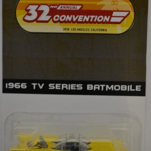 Hot Wheels 1966 TV Series Batmobile 32 Yellow Custom-Made Replica with Real Rider Rubber Wheels Custom Exclusive 32nd Annual Convention Series 1:64 Scale Collectible Die Cast Model Car.