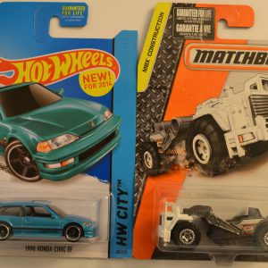 Hot Wheels   1990 Honda Civic EF Aquamarine 30/250 HW City Series & Matchbox MBX S.C.P.R.X. 1:64 Scale Collectible Die Cast Model Car Bundle