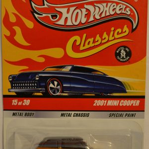 Hot Wheels   2001 Mini Cooper Gold 15 of 30 Special Paint HW Classics Series 5 1:64 Scale Collectible Die Cast Model Car