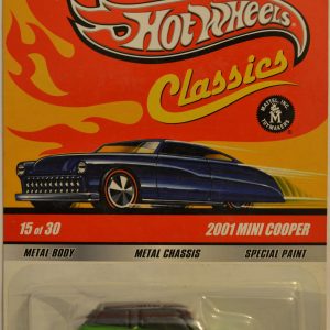 Hot Wheels   2001 Mini Cooper Green 15 of 30 Special Paint HW Classics Series 5 1:64 Scale Collectible Die Cast Model Car