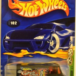 Black 2002 Grave Rave Wagon #102 Hot Wheels HW 1:64 Scale Collectible Die Cast Model Car