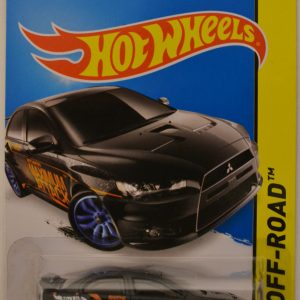 2008 Lancer Evolution Black Custom-Made Hot Wheels with Real Rider Rubber Wheels HW Off-Road Series 1:64 Scale Collectible Die Cast Model Car