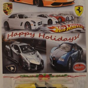 2008 Tesla Roadster Gold Custom-Made Hot with Redline Real Rider Rubber Wheels Limited Edition Happy Holidays Series 1:64 Scale Collectible Die Cast Model Car