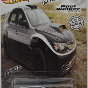 2009 Subaru Impreza WRX STI Custom-Made Hot Wheels with Real Rider Rubber Wheels Limited Edition Paul Walker Series 1:64 Scale Collectible Die Cast Model Car.