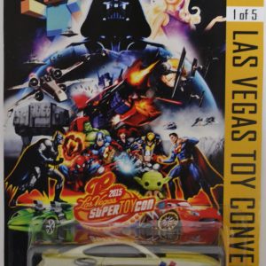 2015 Ford Mustang GT Gold Gray Custom-Made Hot Wheels with Whitewall Real Rider Rubber Wheels Limited Edition Las Vegas Convention Series 1:64 Scale Collectible Die Cast Model Car