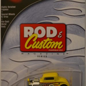 32 Ford Yellow #1 Hot Wheels with Real Rider Rubber Wheels HW Rod & Custom Magazine Series 1:64 Scale Collectible Die Cast Model Car