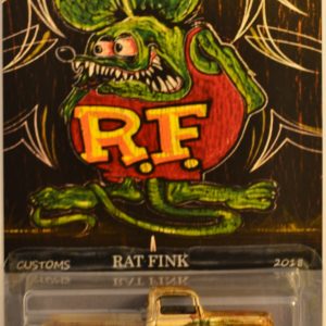 Hot Wheels ’49 Ford F1 Art Painted Custom-Made Real Rider Rubber Wheels Rat Fink Series 1:64 Scale Collectible Die Cast Model Car