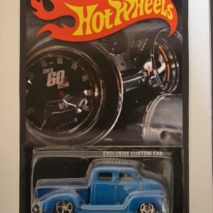 Hot Wheels ’50s Chevy Truck Blue Custom-Made with Real Rider Rubber Wheels Limited Edition Exclusive Custom Car Series 1:64 Scale Collectible Die Cast Model Car