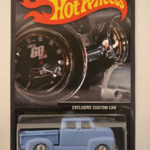 Hot Wheels ’50s Chevy Truck Light-Blue Custom-Made with Real Rider Rubber Wheels Limited Edition Exclusive Custom Car Series 1:64 Scale Collectible Die Cast Model Car