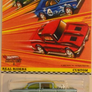 Hot Wheels ’55 Chevy Bel Air Gasser Aquamarine Custom-Made with Real Rider Rubber Wheels Custom Edition Real Riders Series 1:64 Scale Collectible Die Cast Model Car