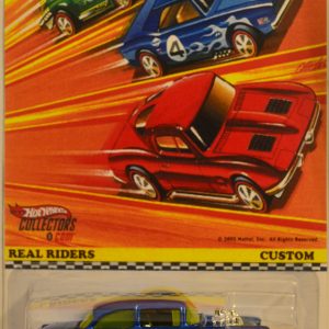 Hot Wheels ’55 Chevy Bel Air Gasser Blue Custom-Made with Real Rider Rubber Wheels Custom Edition Real Riders Series 1:64 Scale Collectible Die Cast Model Car