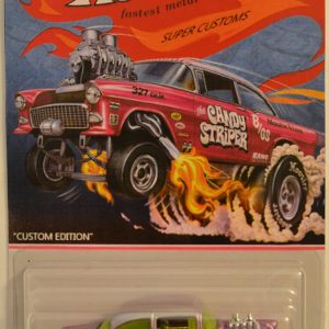 Hot Wheels   55 Chevy Bel Air Gasser Purple Custom-Made Real Rider Rubber Wheels Custom Edition Candy Striper Series 1:64 Scale Collectible Die Cast Model Car