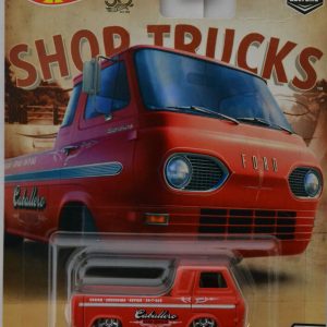 Red 60s Ford Econoline Pickup Hot Wheels Shop Trucks Series 1:64 Scale Collectible Die Cast Model Car