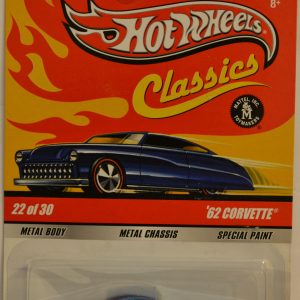 Hot Wheels   ’62 Corvette Blue 22 of 30 Special Paint HW Classics Series 5 1:64 Scale Collectible Die Cast Model Car