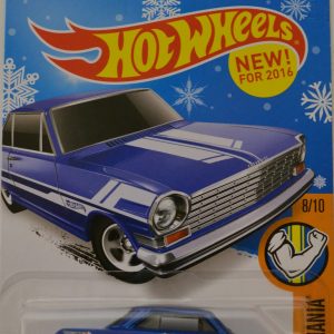 Blue 63 Chevy II Hot Wheels HW Muscle Mania Series 1:64 Scale Collectable Die Cast Model Car Snowflake Card