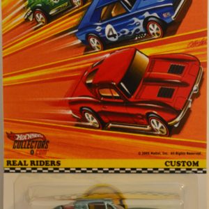 Hot Wheels ’63 Corvette Aquamarine Custom-Made with White Real Rider Rubber Wheels Collectors Edition Real Riders Series 1:64 Scale Collectible Die Cast Model Car