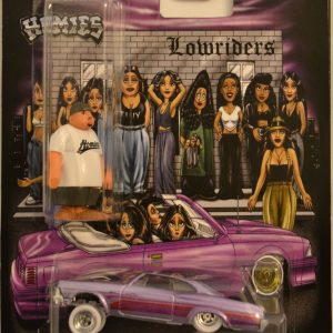 Hot Wheels ’65 Impala Purple Custom-Made with White Real Rider Rubber Wheels Homes Movie Series 1:64 Scale Collectible Die Cast Model Car