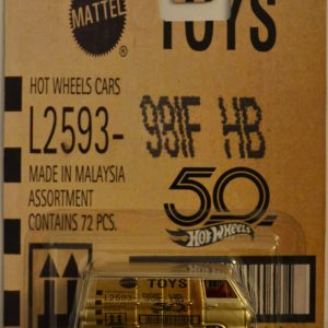 Hot Wheels ’66 Dodge A100 Gold 50th Anniversary Series Custom-Made Collectors Edition 1:64 Scale Collectible Die Cast Model Car with Red Wall Real Rider Rubber Wheels