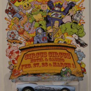 ’67 Camaro Light-Blue Custom-Made Hot Wheels with Real Rider Rubber Wheels Limited Edition Las Vegas Toy Convention Circus Series 1:64 Scale Collectible Die Cast Model Car