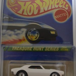 Hot Wheels   67Camaro White Custom-Made with Real Rider Rubber Wheels Limited Edition ‘Trea$ure Hunt’ Series 1:64 Scale Collectable Die Cast Model Car. Only 12 Made Worldwide!