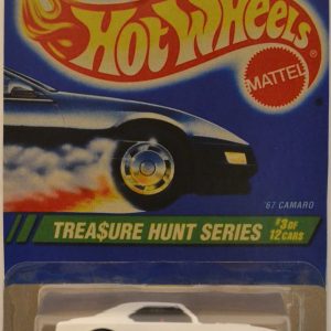 ’67 Camaro White Custom-Made Replica Hot Wheels with Real Rider Rubber Wheels Limited Edition Trea$ure Hunt Series 1:64 Scale Collectible Die Cast Model Car