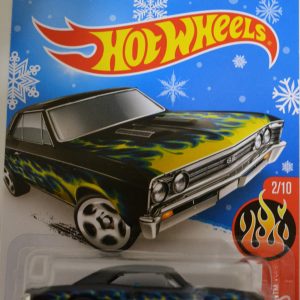 Black 67 Chevelle SS 396 Hot Wheels HW Flames Series 1:64 Scale Collectable Die Cast Model Car Snowflake Card