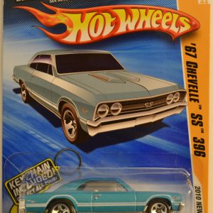 Hot Wheels   ’67 Chevelle SS 396 Blue-Green #44 HW 2010 New Models Series 1:64 Scale Collectible Die Cast Model Car. Keychain Included.