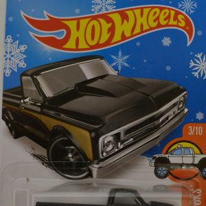 Black 67 Chevy C 10 Hot Wheels HW Hot Trucks Series 1:64 Scale Collectable Die Cast Model Car Snowflake Card