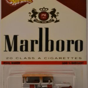 ’68 Toyota FJ40 Land Cruiser Silver Cooper Custom-Made Matchbox with Real Rider Rubber Wheels Limited Edition Marlboro Series 1:64 Scale Collectible Die Cast Model Car.