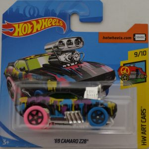 Colored 69 Camaro Z28 Hot Wheels HW ‘Art Cars’ International Short Card Series 1:64 Scale Collectible Die Cast Model Car #9/10