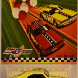 Hot Wheels   ’69 Dodge Charger 500 Yellow Custom-Made White Real Rider Rubber Wheels Custom Edition Series 1:64 Scale Collectible Die Cast Model Car