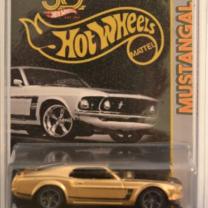 ’69 Ford Mustang Boss 302 Gold Custom-Made Hot Wheels 1:64 Scale Collectible Die Cast Model Car