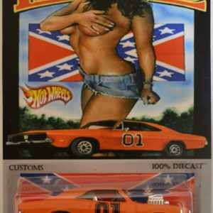 70 Dodge Carger RT Orange Custom-Made Hot Wheels with Whitewall Real Rider Rubber Wheels Limited Edition Daisy Duke The Dukes of Hazzard Series 1:64 Scale Collectible Die Cast Model Car