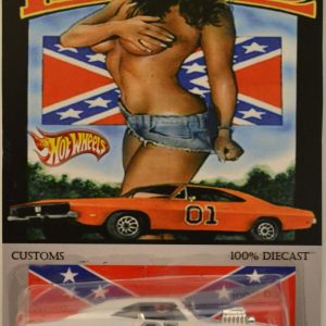 ’70 Dodge Carger RT White Custom-Made Hot Wheels with Real Rider Rubber Wheels Limited Edition Daisy Duke The Dukes of Hazzard Series 1:64 Scale Collectible Die Cast Model Car
