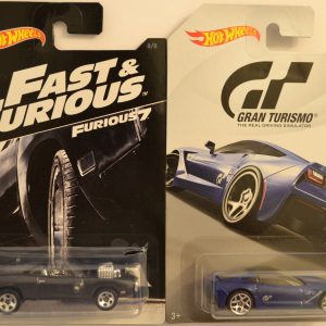 Hot Wheels 2 Cars Bundle ’70 Charger RT Fast & Furious & ’14 Corvette Stingray Gran Turismo 1:64
