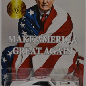 Hot Wheels ’70 Dodge Charger R/T White Custom-Made with Real Rider Rubber Wheels Limited Edition Make America Great Again Series 1:64 Scale Collectible Die Cast Model Car.