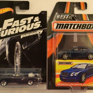 Hot Wheels 2 Cars Bundle ’70 Charger R/T Fast & Furious & MBX ’06 Bentley GTE Matchbox 1:64 Scale