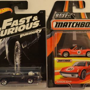Hot Wheels 2 Cars Bundle ’70 Charger R/T Fast & Furious & Porsche 914/6 Best of Matchbox 1:64 Scale