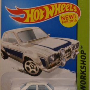 HWCA ’70 Ford Escort RS1600 White Custom-Made Hot Wheels with Real Rider Rubber Wheels HW Workshop Series 1:64 Scale Collectible Die Cast Model Car