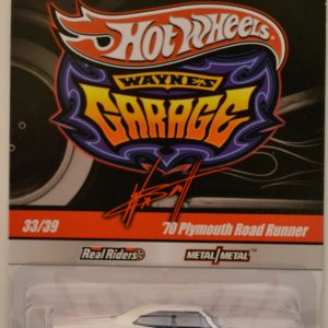 Hot Wheels ’70 Plymouth Road Runner White #33 of 39 Real Riders HW Wayne’s Garage Series 1:64 Scale Collectible Die Cast Model Car