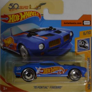 Blue 70 Pontiac Firebird Hot Wheels HW ’50 Race Team’ International Short Card Series 1:64 Scale Collectible Die Cast Model Car #6/10