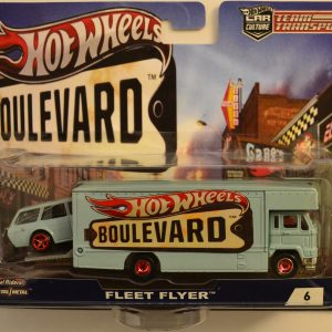 Hot Wheels Team Transport ’71 Datsun 510 Bluebird Wagon & FleetFlayer Custom-Made with Real Rider Rubber Wheels Custom Edition Real Riders Series 1:64 Scale Collectible Die Cast Model Car