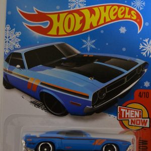 Blue 71 Dodge Challenger Hot Wheels HW Then And Now Series 1:64 Scale Collectable Die Cast Model Car Snowflake Card