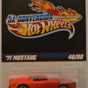 ’71 Ford Mustang Mach I Orange Custom-Made Replica Hot Wheels with Redline Real Rider Rubber Wheels Limited Edition Mexico Convention 2012 Series 1:64 Scale Collectible Die Cast Model Car.